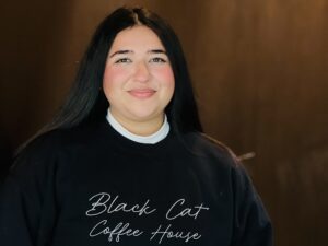 Geth Aguirre, Facebook Marketplace was her best friend when she was 19 and starting up Black Cat Coffee House, now that re-purposed stuff and a staff of 11 serve 200 people a day