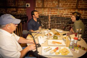 Dreux Barrah, Philip Mestayer, Christiaan Mader, Out to Lunch at Tsunami Sushi