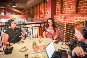 DeAnna Smith, Daisy Kerne, Christiaan Mader, Out to Lunch at Tsunami Sushi in downtown Lafayette