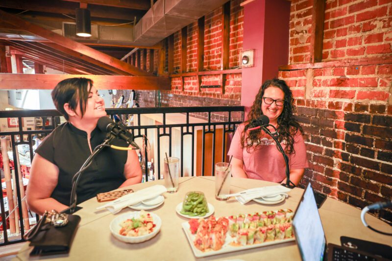 DeAnna Smith from Dripsy IV Bar and Daisy Kerne from All Caps Gourmet Musrooms, Out to Lunch at Tsunami Sushi in downtown Lafayette