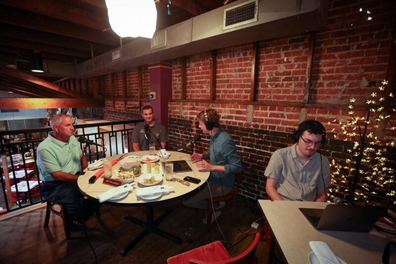 Chris Disher, Matthew Latiolais, Christiaan Mader, Dylan Babineaux, Out to Lunch at Tsunami Sushi, Downtown Lafayette