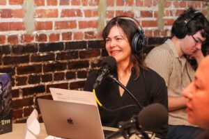 Johanna Divine sits in for Christiaan Mader as host of Out to Lunch Acadiana at Tsunami Sushi in Lafayette. Dylan Babineaux is the show's Audio Engineer and the profile on the right belongs to Rochelle Campbell from Pure Intentions Candle Company