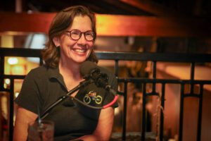 Gerri Simon, Owner of eBikes Plus in Lafayette. The eBike community includes everybody from mawmaws to hunters ("it's quiet and doesn't smell") and everybody in between