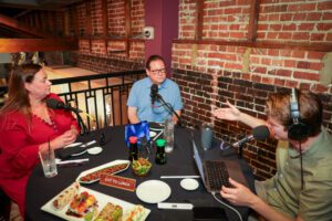 Charlotte Stemmans Clavier, Troy Raxsdale, Christiaan Mader, Out to Lunch at Tsunami Sushi in downtown Lafayette