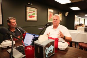 Ross Gresham, Jack Emling, Out to Lunch at Gravy in downtown Lafayette